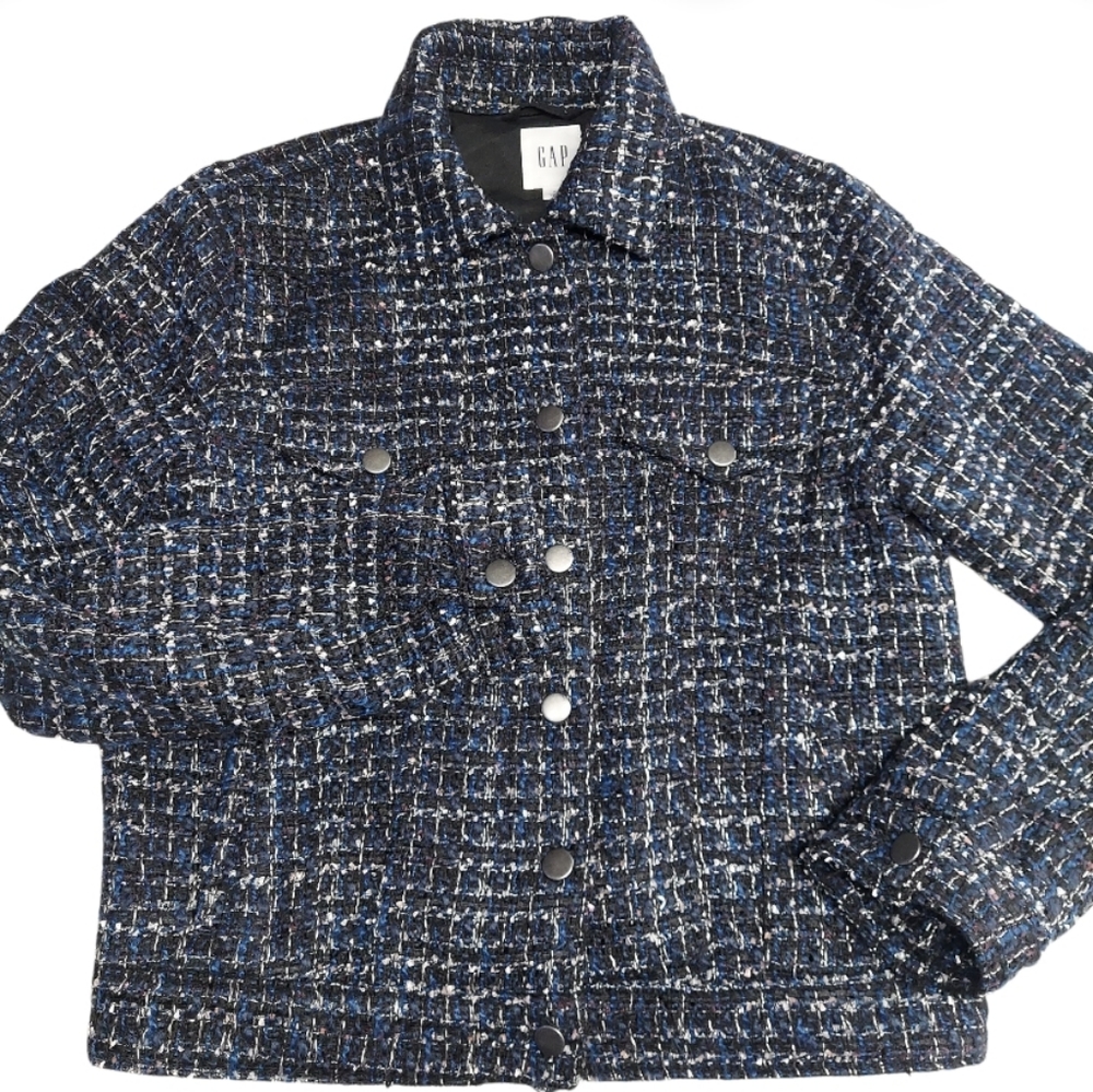 Gap Icon Tweed Button Down Jacket - image 1